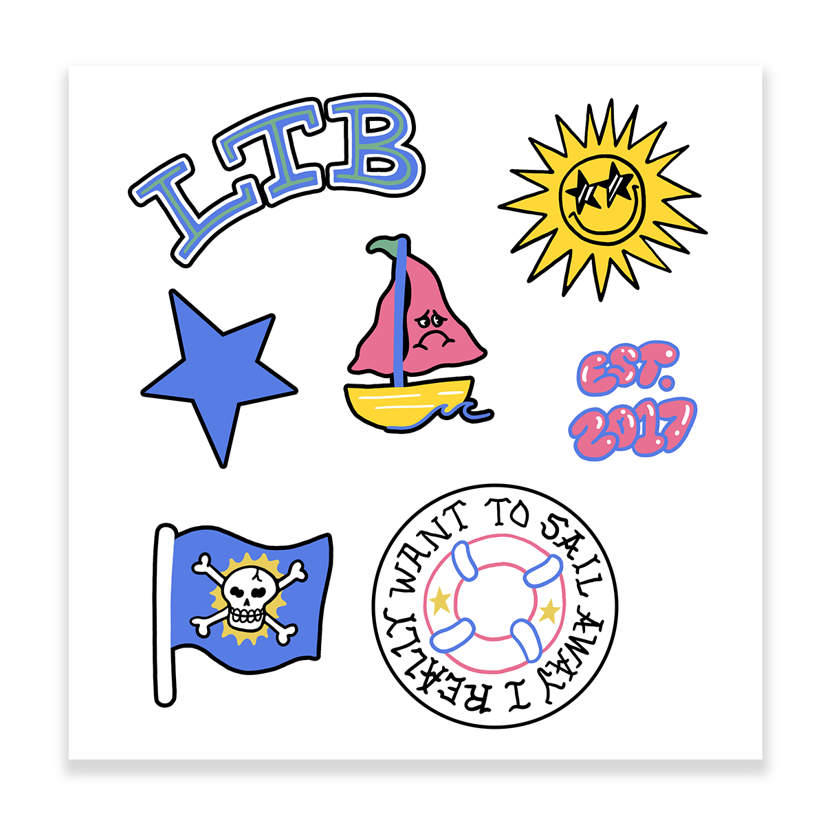 sail away sticker sheet