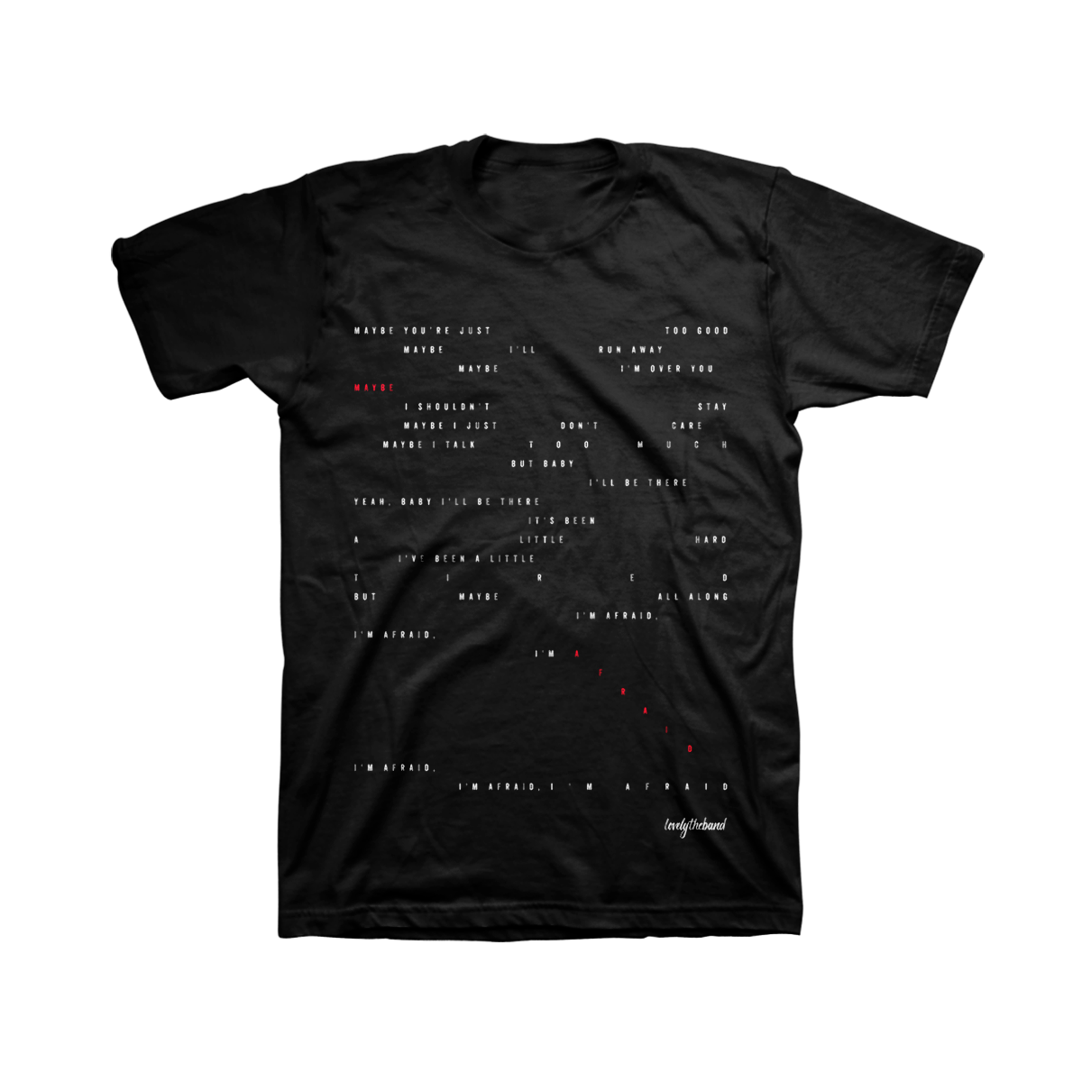 maybe, i'm afraid black t-shirt