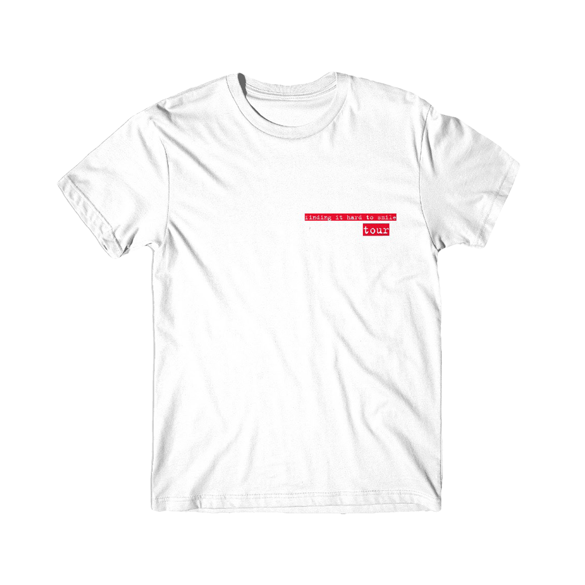 finding it hard to smile tour white t-shirt