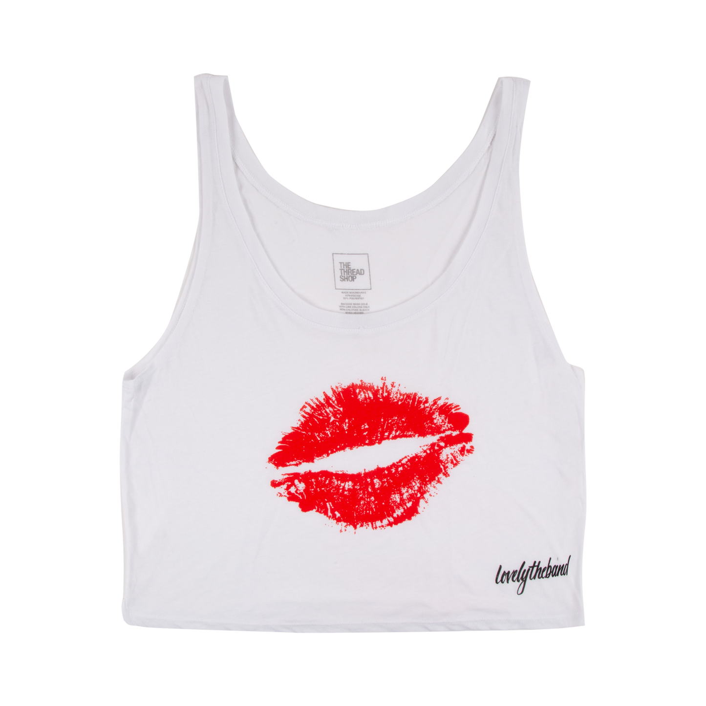 lips white crop top