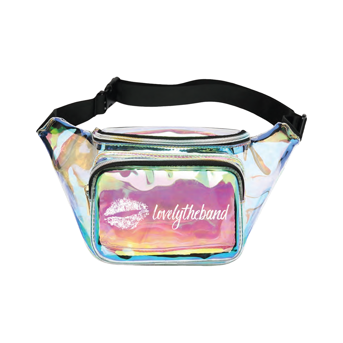 lips iridescent fanny pack